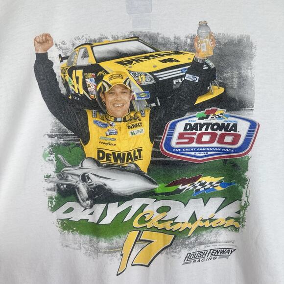 Matt Kenseth Daytona 500 2019 Champion Roush Fenway Racing T Shirt Size XL - Picture 5 of 5